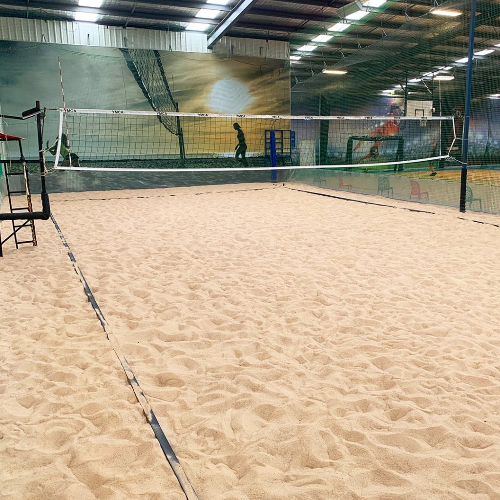 Photo of the indoor sand volleyball court